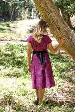 Leela Cotton Wrap Dress - Garland Print