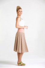 Gita Cotton Voile A line Skirt - Pink Daisy Print