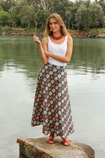Grace Long Cotton Wrap Skirt - Biba Print