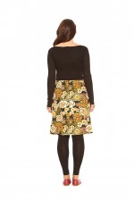 Nadia  A line Cotton Skirt - Plain Black and Klimt Print