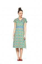 Leela Cotton Wrap Dress - Capri Print