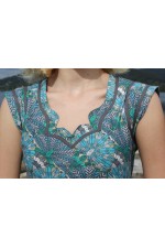 Cassy Cotton Braid Dress - SHORT - Dragonfly Print