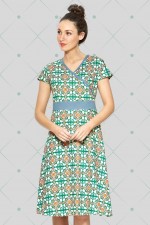 Leela Cotton Wrap Dress - Capri Print