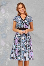 Leela Cotton Wrap Dress - Quant Print