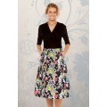 Jessica Cotton Skirt with Pockets - Nikko Print