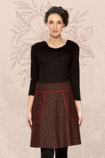 Melissa A-Line Cotton Skirt - Black & Red-Spot Print