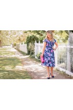 Leela Cotton Wrap Dress - Flores Print
