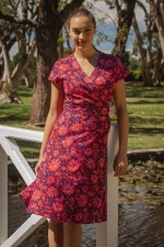 Astrid Cotton Wrap Dress - Batik Print