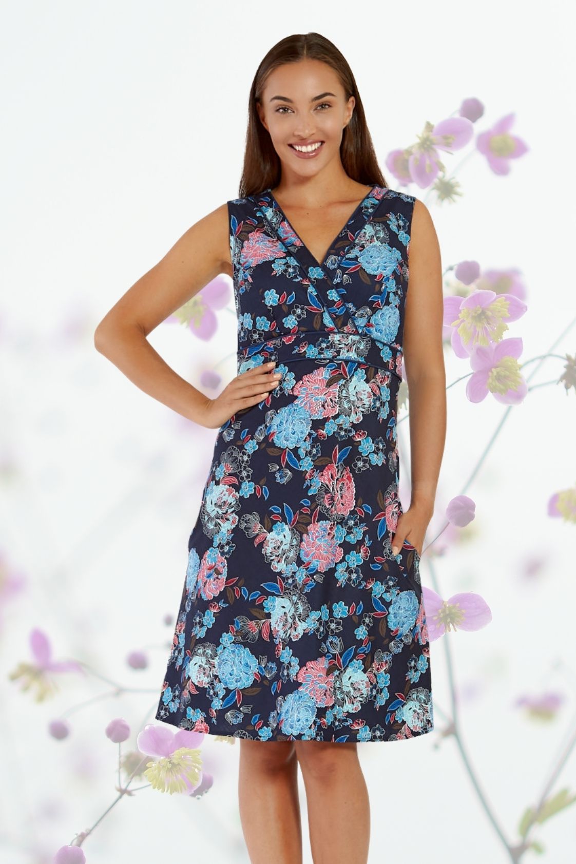 New Jaya Cotton Dress - Flores Print