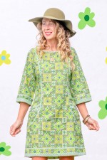 New Connie L/S Dress - Lime Paisley Print