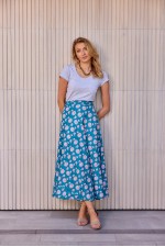 Grace Long Cotton Wrap Skirt - Yoko Print
