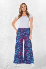 Sarita Cotton Pants - Berry Print