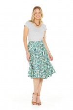 Beth Cotton Wrap Skirt in Siena Print