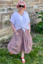 Freda Cotton Skirt in Hermes Print