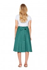 Beth Cotton Wrap Skirt in Forest Print