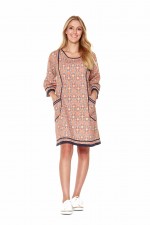 New Connie Long Sleeve Dress in Hermes Print