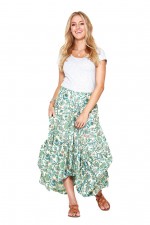 Freda Cotton Skirt in Siena Print