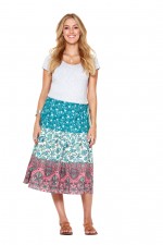 Shimla 3 Print Cotton Tiered Skirt