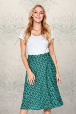 Beth Cotton Wrap Skirt in Forest Print