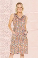 Betty Dress with pockets in Hermes Print