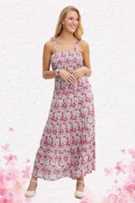 Ashley Cotton Voile Tieback Dress in Blossom Print