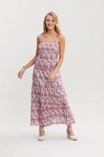 Ashley Cotton Voile Tieback Dress in Blossom Print