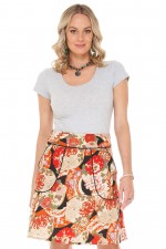 Melissa A-Line Cotton Skirt in Kimono Print
