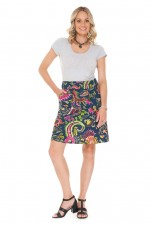 Melissa A-Line Cotton Skirt in Iris  Print