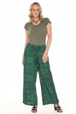 Nat Rayon Trouser with pockets in Emerald Print S23-24