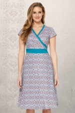 Leela Cotton Wrap Dress - Bello Print