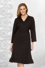Alyce Linen Wrap Dress - Black