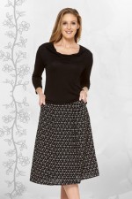 Jessica Cotton Skirt with Pockets - Ditsy Black Print