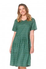 Harper Oversized Cotton Dress - Forest Print