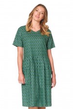 Harper Oversized Cotton Dress - Forest Print