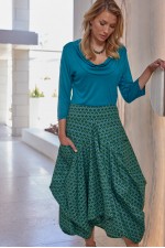 Freda Cotton Skirt in Forest Print