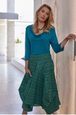 Freda Cotton Skirt in Forest Print
