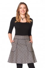 Melissa A-Line Cotton Skirt in Hatch Print