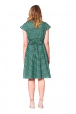 Astrid Cotton Wrap Dress in Forest Print