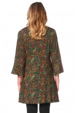 Annabell  Rayon Dress with Bell Sleeves - Twiggy Print