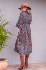 New Nania Rayon Dress in  Swirl Print