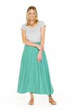 Grace Long Cotton Wrap Skirt in Bud Print