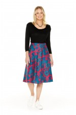 Beth Cotton Wrap Skirt in Lily Print