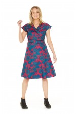 Astrid Cotton Wrap Dress  in Lily Print