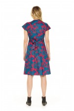 Astrid Cotton Wrap Dress  in Lily Print