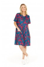 Billie Oversized Cotton Dress in Lily Print