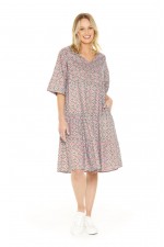 Bonita Cotton Dress in Blush Print