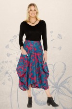 Freda Cotton Skirt in Lily Print