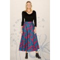 Grace Long Cotton Wrap Skirt in Lily Print