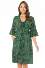 Nanika Rayon Dress in Emerald  Print - S23-24
