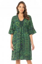 Nanika Rayon Dress in Emerald  Print - S23-24